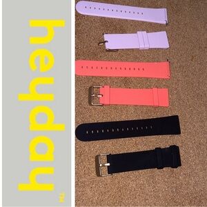 Set of 3 Fitbit Versa Bands S/P 🌸🧡🖤